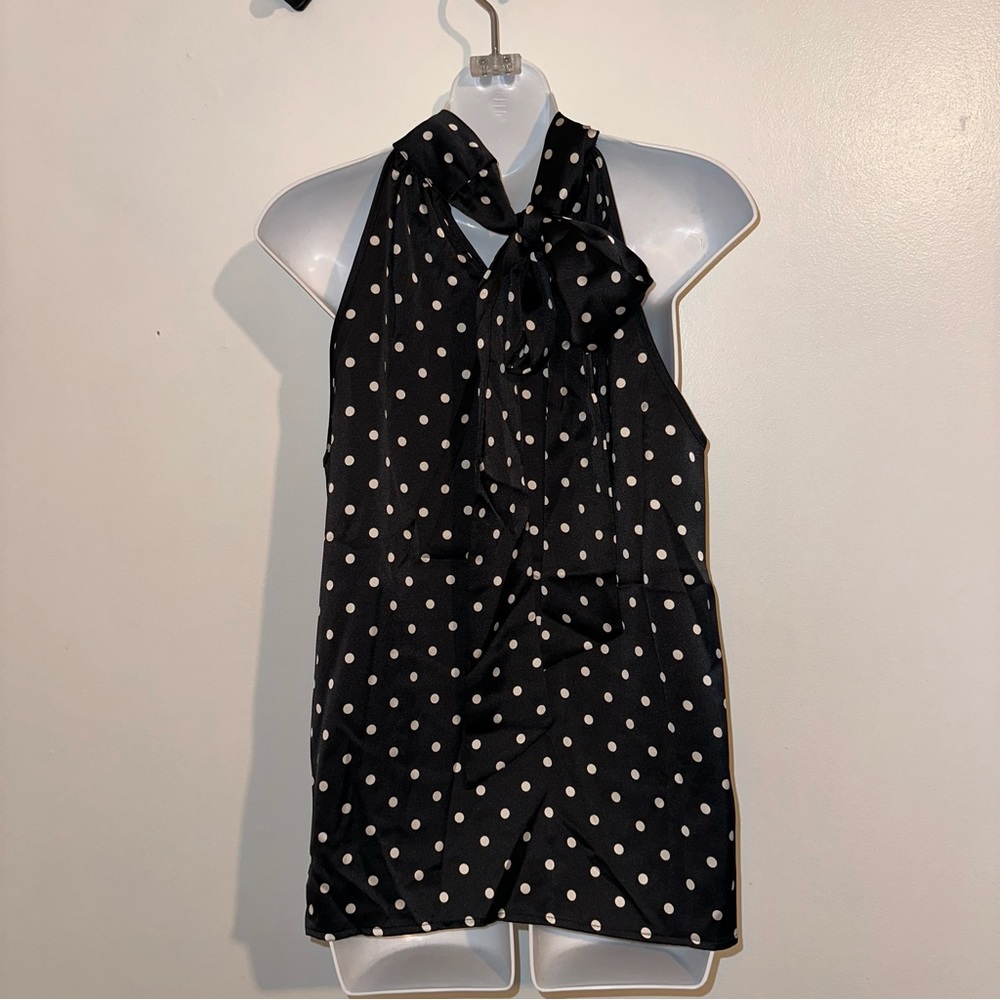 Joie Women’s Black top with white polka dots size Large 🆕 - Picture 12 of 15
